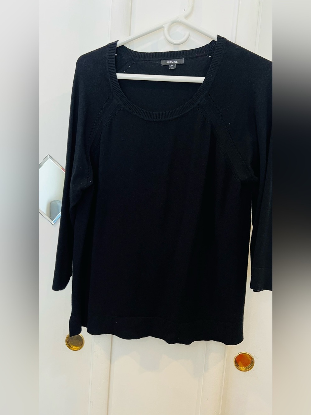 Premise Black 3/4 Sleeve Crewneck Top size XL